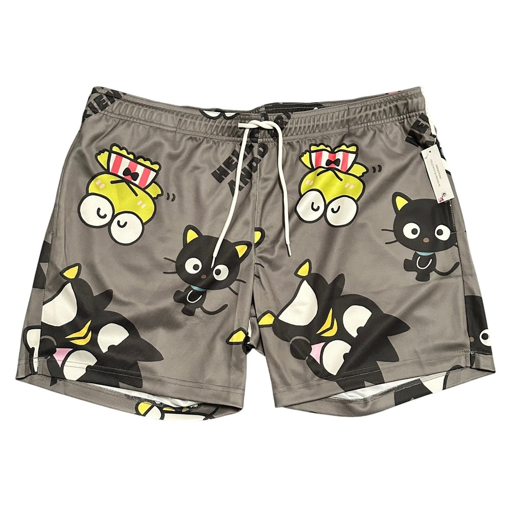 Sanrio Hello Kitty and Friends Mesh Shorts Gray All Over Print Men's XL NWT